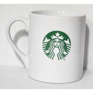 Starbucks White Coffee Mug With Green Siren Mermaid 15.2 OZ